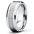 thumbnail image 2 of Silly Kings 7mm Tungsten Carbide Wedding Band Brushed Gray Ring Men & Women Comfort Fit, 2 of 3
