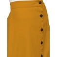 thumbnail image 4 of Women's Cotton A-line Button Front High Waist Front Slit Knee Length Skirt, Color : Mustard, Size: S, 4 of 6