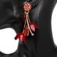 thumbnail image 2 of Pendientes colgantes con diseño floral para mujer, con diamantes de imitación rojos geométricos y glamorosos para fiestas, 2 of 3