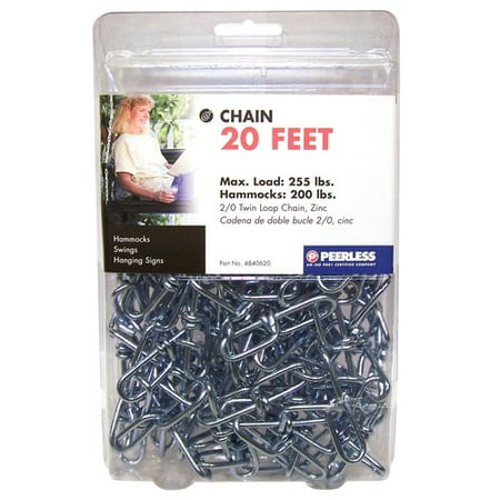 Peerless 2/0 Twin Loop Chain, Zinc, 20'
