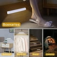 4 Pack Under Cabinet Lights Wireless Motion Sensor Light,21 LED USB Rechargeable Closet Under Counter Lighting for Bedroom Wardrobe Kitchen Stairs ,11.8 inch (2 White and 2 Warm)