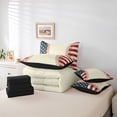 thumbnail image 6 of jejeloiu Cartoon Baseball Print 7-Piece Twin Bedding Sets,Shabby American Flag Bedding Comforter Set For Ball Gamer Reversible, 6 of 8