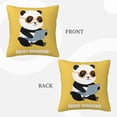 thumbnail image 3 of ZICANCN Decorative Throw Pillow Covers , Enjoy Working Panda Couch Sofa Decorative Knit Pillow Covers for Living Room Farmhouse 18"x18", 3 of 8