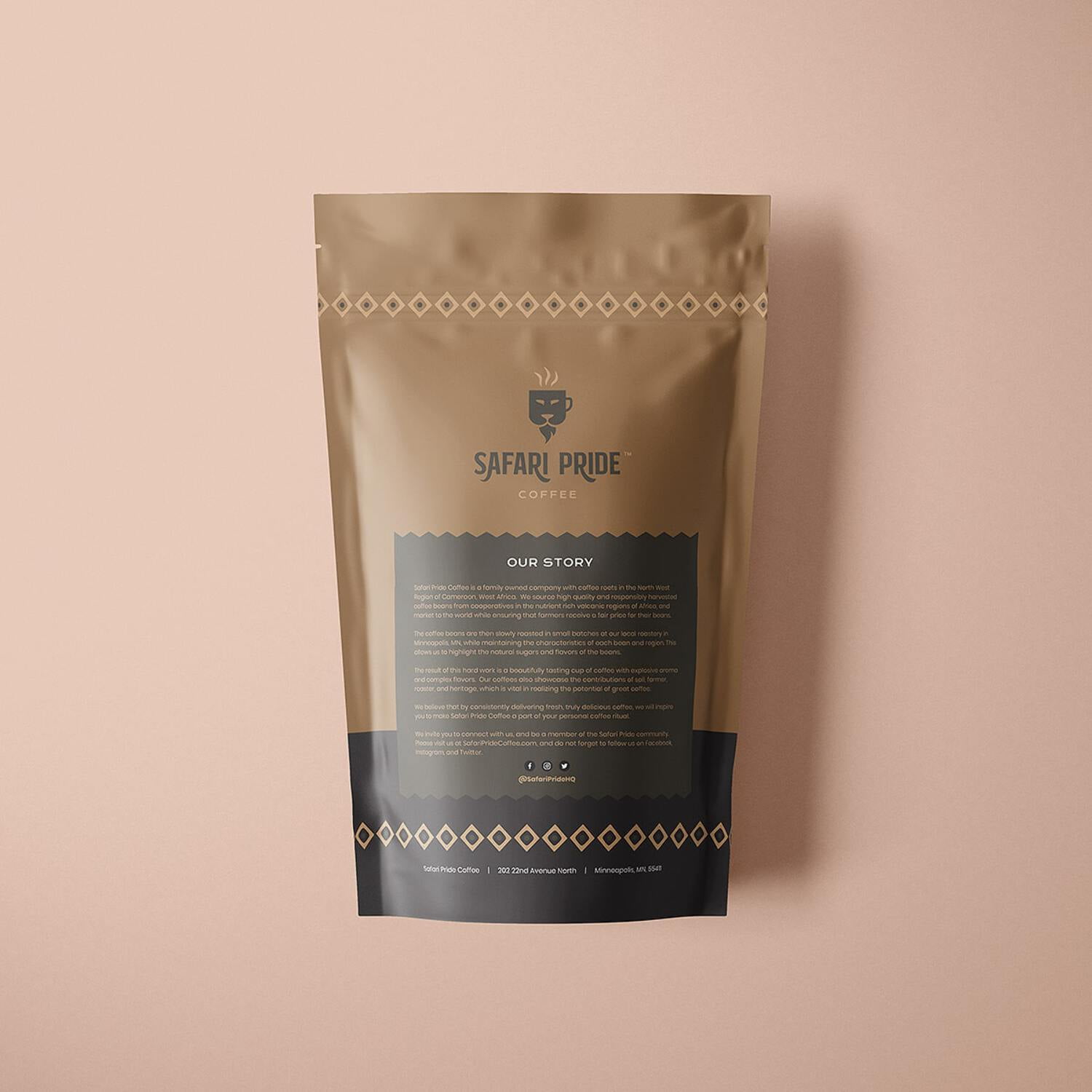 Safari Pride Coffee | Kenya AA Coffee Premium Whole Bean Roast | Smooth Medium Roast with Bright Fruity Citrus Notes | Gourmet Sustainable Direct Trade African Coffee |12 oz Bag | Whole Bean