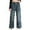 02_Blue, variant on QUOTAY Baggy Jeans Girls Wide Leg Elastic Waist Cargo Pants Trousers Denim Girls Pants for Children 03_Dark Blue,5-6 Years