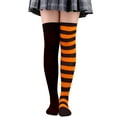 thumbnail image 1 of Bas Longs pour Femmes Chaussettes Hautes Rayées Assorties au-Dessus du Genou Bas de Noël, 1 of 4