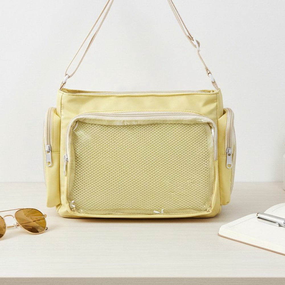 Hzzsbu Large Ita Messenger Bag Transparent Pin Display Crossbody
