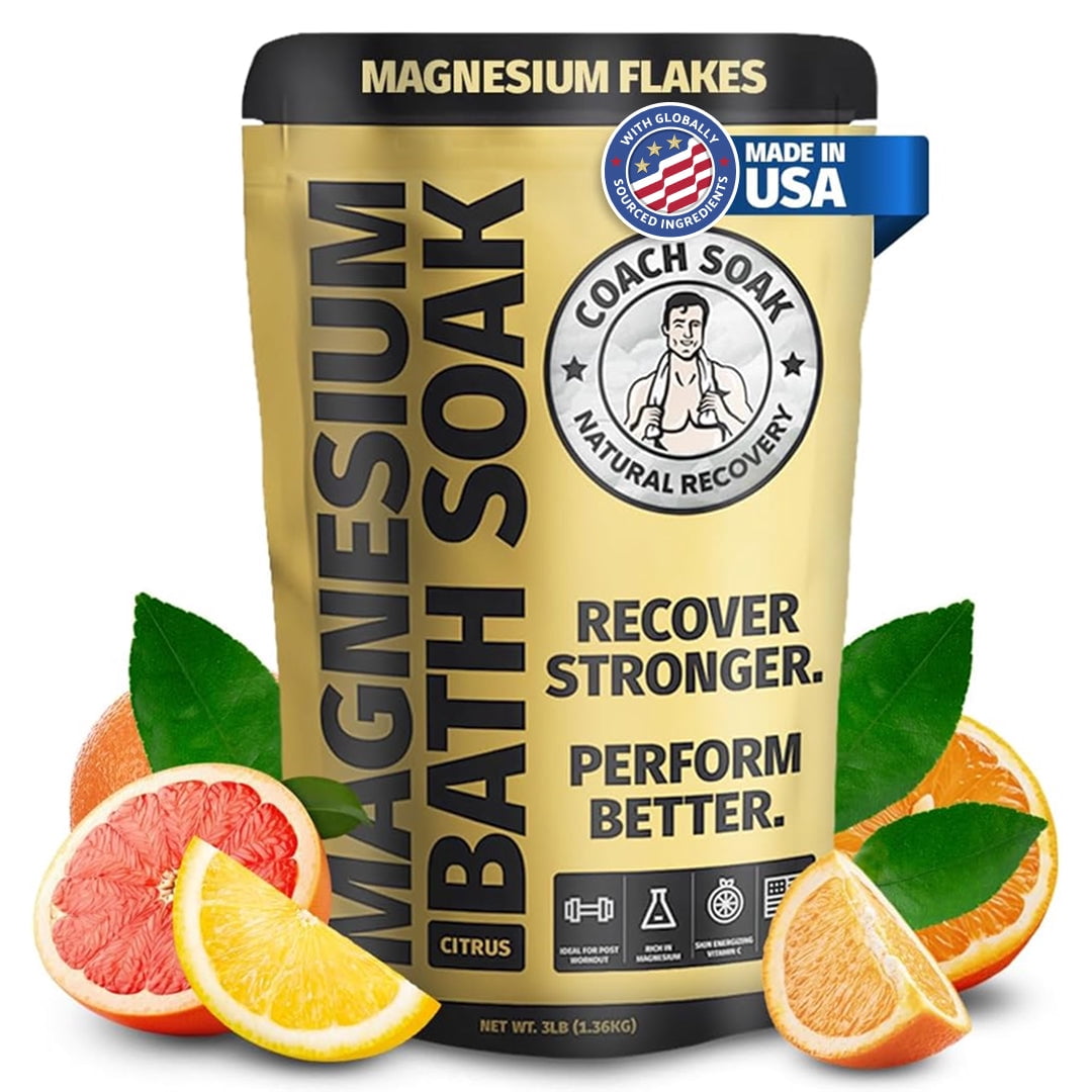 Coach Soak Magnesium Bath Flakes Citrus 32 oz Dead Sea Post Workout Recovery Bath Salts