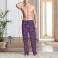 thumbnail image 2 of Honiee Retro Florals Purple for men - a sleek fusion of Straight Pajama Pants, versatile Lounge Pants, and cozy Sleepwear, all rolled into one-X-Large, 2 of 6