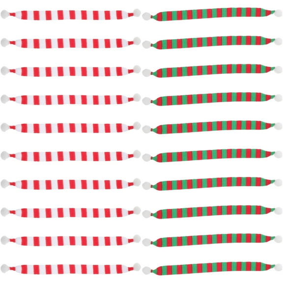 UEETEK 20pcs Mini Scarves for Snowman Crafting, Assorted Colors Decorative Accessories for Holiday Family Projects