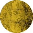 thumbnail image 1 of Ahgly Company Machine Washable Indoor Round Oriental Yellow Industrial Area Rugs, 7' Round, 1 of 4