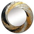 thumbnail image 2 of Designart "Elegant Black Pottery Spirals" Abstract Spirals Rund Mirror For Wall Decor - Large Beige Round Printed Mirror -Modern Round Living Room Mirror - 36" x 36", 2 of 6