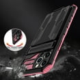 thumbnail image 6 of for iPhone 11 Pro Max Sliding Card Slot Back Case with Hidden Kickstand, Hybrid TPU + PC Fall Prevention Shock Absorption Anti-drop Protective Phone Case Cover for iPhone 11 Pro Max, Pink, 6 of 8