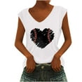 thumbnail image 2 of Women's Fashion Casual Printing V-Neck Sleeveless T Shirt Pullover Tops, 2 of 5