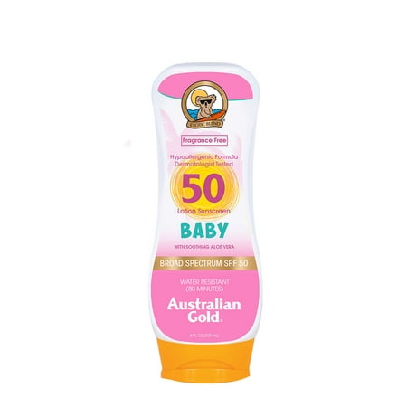 Australian Gold Baby SPF 50 Lotion Sunscreen w/ Aloe Vera, 8 FL (Best Sunscreen For Babies Australia)