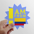 thumbnail image 1 of I Am From Colombia Sun Vinyl Sticker Luggage Graffiti Flower Decal, 1 of 3