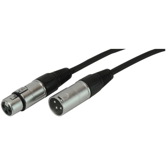 STAGG - 3 Pin XLR Male to Female Microphone Lead 10m Black