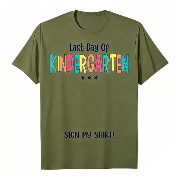 Hihipz Last Day Of Kindergarten T Shirt For Toddler Girls Letter Print Short Skleeve Graphic Tees Kids Kindergarten T-Shirt