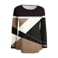 thumbnail image 4 of GigrtiJin Women's Fall T-Shirt Long Sleeves Colorblock Round Neck Casual Loose Tops Fashion Comfy Pullover Blouse, 4 of 4