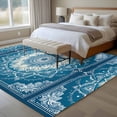 thumbnail image 4 of 6'x9' Area Rugs, Navy Blue Boho Indoor Outdoor Area Rug for Living Room Bedroom, Southwestern Floral Ethnic Tribal Abstract Washable Bathroom Rugs Kitchen Floor Carpet Mats Home Decor Aesthetic, 4 of 8
