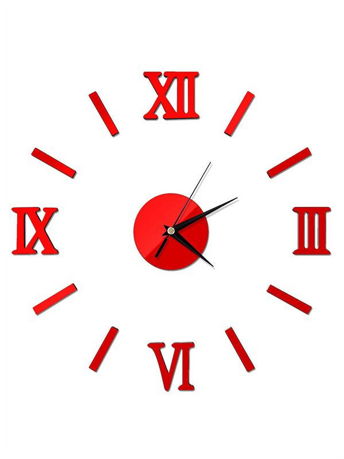 3D DIY Wall Clock, Frameless Large Modern Wall Clock Home Decoration Mute Mirror Wall Stickers