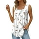 thumbnail image 1 of Playeras,Blusas y Tops,Ropa para Mujer Las mujeres camisetas sin mangas Chaleco de verano Suelto plisado Cuello cuadrado Top sin mangas Dobladillo curvo Suelto Top de mujer de tamaño (White, XXL), 1 of 5