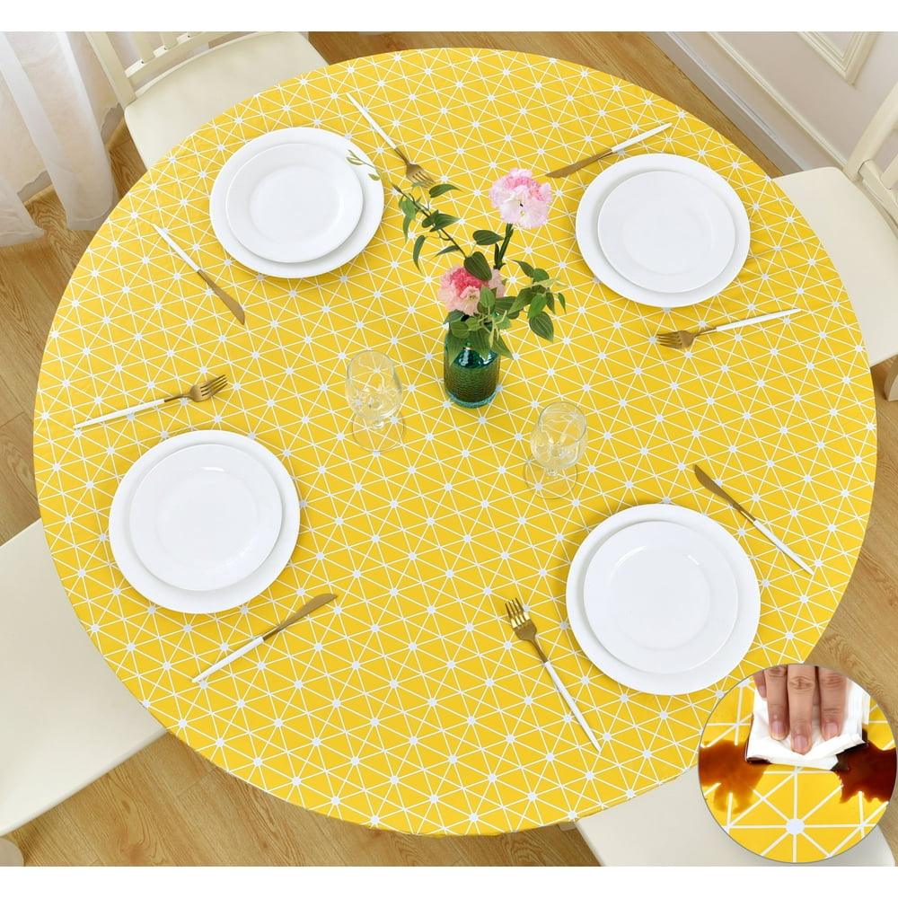 Rally Home Goods Indoor Outdoor Patio Round Fitted Vinyl Tablecloth