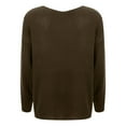thumbnail image 6 of Ediodpoh Solid Color Casual Collar Long Sleeve Knitted Pullover Sweater Soft Womens Sweaters for Comfortable Warm Winter Wear Coffee XXXL, 6 of 7