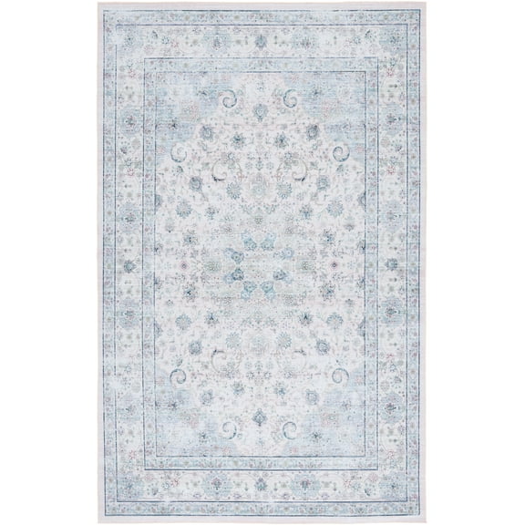 SAFAVIEH Tucson Lula Oriental Machine Washable Area Rug, Beige/Green, 2'6" x 4'