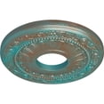 thumbnail image 3 of Ekena Millwork 12 1/8"OD x 3 5/8"ID x 7/8"P Nadia Ceiling Medallion (Fits Canopies up to 4 7/8"), Hand-Painted Copper Green Patina, 3 of 8