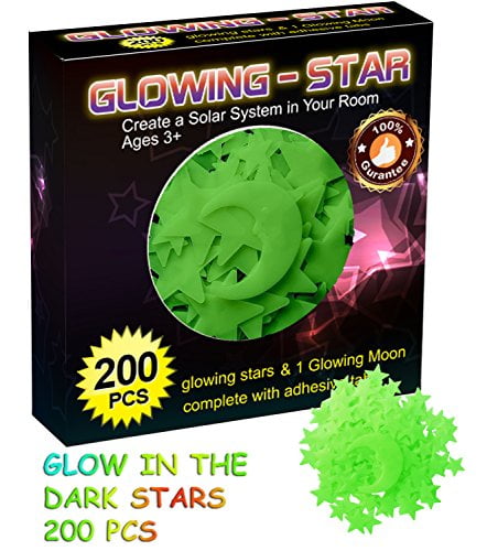 Glowing In The Dark Stars Wall Stickers Adhesive 200 Stars And 1