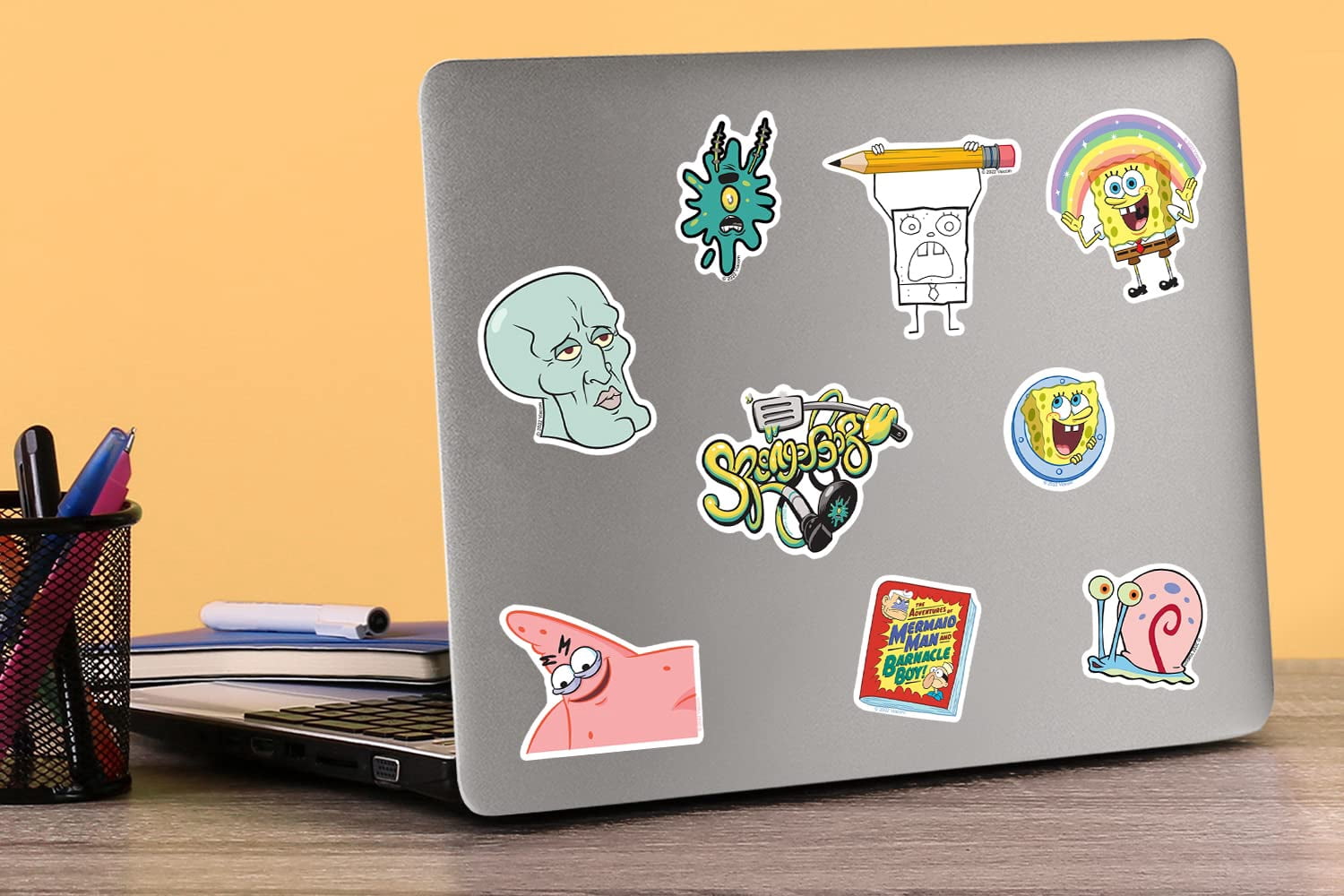 Spongebob Squarepants Character Sticker Pack 150ct Vinyl Decals  Bikini Bottom Favorites, Cartoon Humor Art & Ocean-Themed Designs for Laptop, Water Bottle, Scrapbooking, Tablet, Indoor & Outdoor