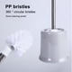 thumbnail image 5 of Juego compacto de cepillos para inodoro con soporte | Limpieza de 360 grados para baños de casa, oficina y escuela | Diseño de plástico rosa o gris | Organización que ahorra espacio, 5 of 6