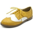 thumbnail image 1 of Ollio Women's Flat Shoes Wingtip Lace Up Two Tone Oxfords M2913, 1 of 6