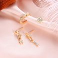 thumbnail image 4 of Ruanlalo 4Pcs/Set Bohemian Hollow Moon Star Rectangle Charms Rhinestone Ear Stud Earrings Golden, 4 of 6