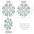 thumbnail image 3 of VHC Brands Galvanized Metal Windmill Blades Wall Hanging 16.75x16.75, Country Decor, Decorative Wall Art, Rustic Farmhouse Decorations, Galvanized Grey, 3 of 5