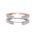 thumbnail image 1 of Round Shape White Cubic Zirconia Two Tone Curved Enhancer Guard Ring 14k Rose Gold Ring Size - 11.5, 1 of 3