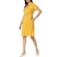 thumbnail image 4 of INSPIRE CHIC Vestido de Camisa con Cuello Notched y Escote en V para Mujeres, Cintura Elástica con Bolsillos, M Amarillo, 4 of 5