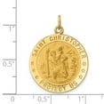 thumbnail image 3 of 14k Yellow Gold Solid Solid Polished/Satin Medium Round St. Christopher Medal Charm Pendant, 3 of 3