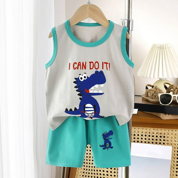 Toddler Boy Clothes Baby Boys Summer Outfits Patchwork Short Sleeve T-Shirt Shorts Set Summer Clothes Set 6M-6T Toddler Outfits for Boys Summer