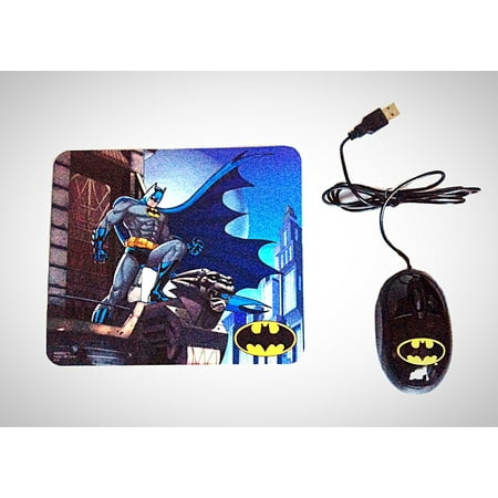 Desk Pad Sets DC Comics Batman Optical Mouse & Mouse Pad Combo, Perfectly match with phone's shape and make your phone personalized and absorbing By Sakar,USA ()