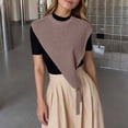 thumbnail image 2 of WEIYLL Tops for Women Trendy Solid Color Triangular Shawl Small Layered Coffee Ladies Fall Blouses ,One Size, 2 of 4