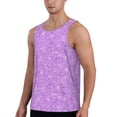 thumbnail image 2 of Easygdp Lilac Glittering Men's Tank Top, Sleeveless Muscle T Shirts, Breathable, Quick-Dry, Loose for Gym, Running, Fitness - Medium, 2 of 9