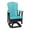 Black, Aruba Blue, variant on DutchCrafters Slat Fan Back Poly Adirondack Swivel Glider Outdoor Patio Chair