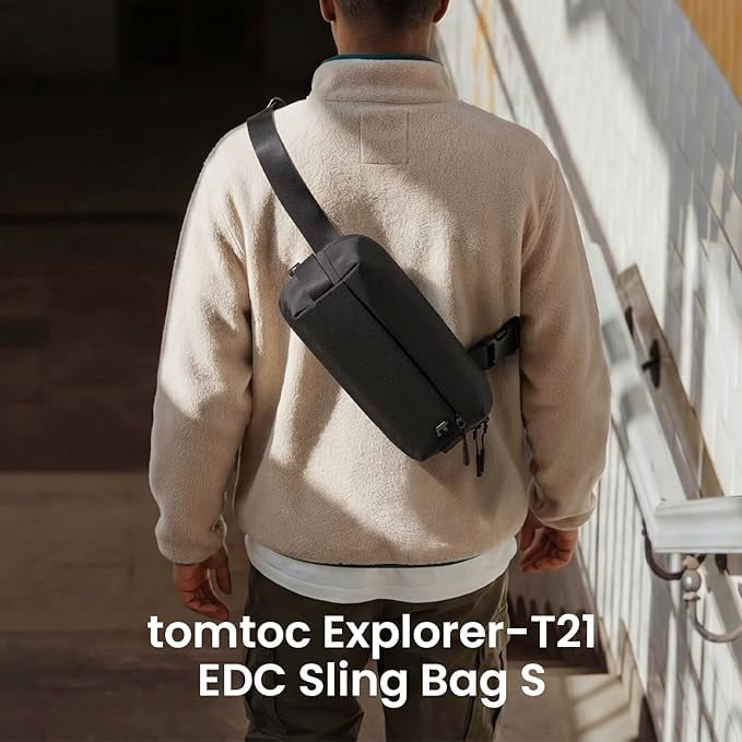tomtoc 3L Compact EDC Sling Bag, Chest Shoulder Crossbody Sling Daypack for Men Women, Water-resistant Lightweight Everyday Carry Casual Pack for Nintendo Switch 2, Tactical, Travel, Work, Gym, Sport