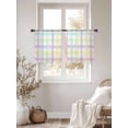 thumbnail image 3 of Green Beige Plaid Sheer Curtains 54 Inch Length 2 Panels Set Window Treatments, Buffalo Farmhouse Art Checkered Rod Pocket Semi Curtains for Living Room/Bedroom/Kitchen Décor, 104"W x 54"L, 3 of 7