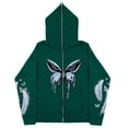 thumbnail image 5 of Sudadera Y2K con estampado de mariposas y plumas oscuras europeas y americanas, sudaderas con capucha para hombres y mujeres, sudadera con cremallera larga Harajuku para parejas góticas, 5 of 5