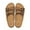 Khaki, variant on BERANMEY Unisex Cork Footbed Sandal for Womens Flat Slide Sandals Cork Footbed 2 Straps Adjustable Buckle Slip on Sandals with Comfort Arch Support for Slippers