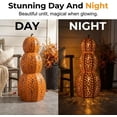 thumbnail image 3 of Stackable Halloween Pumpkins, 3-Tier Halloween LED Pumpkin，Skeleton Cutout Metal Pumpkin Lights, Warm Glow Decor for Front Porch Yard Indoor Outdoor Halloween  Decorations, 3 of 6