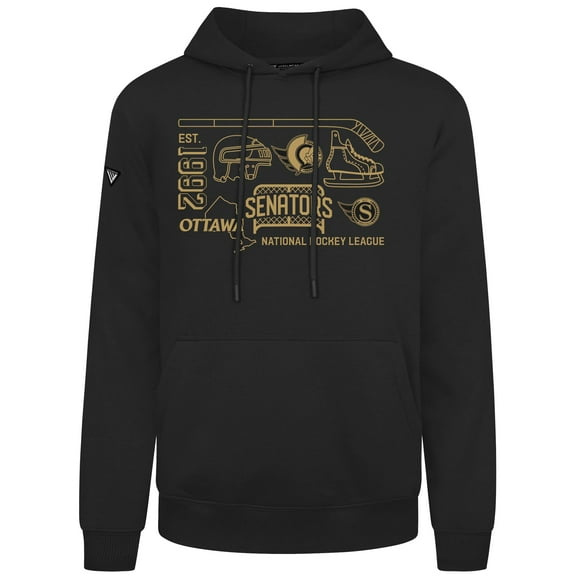 Men's Levelwear  Black Ottawa Senators Podium Campaign Pullover Hoodie